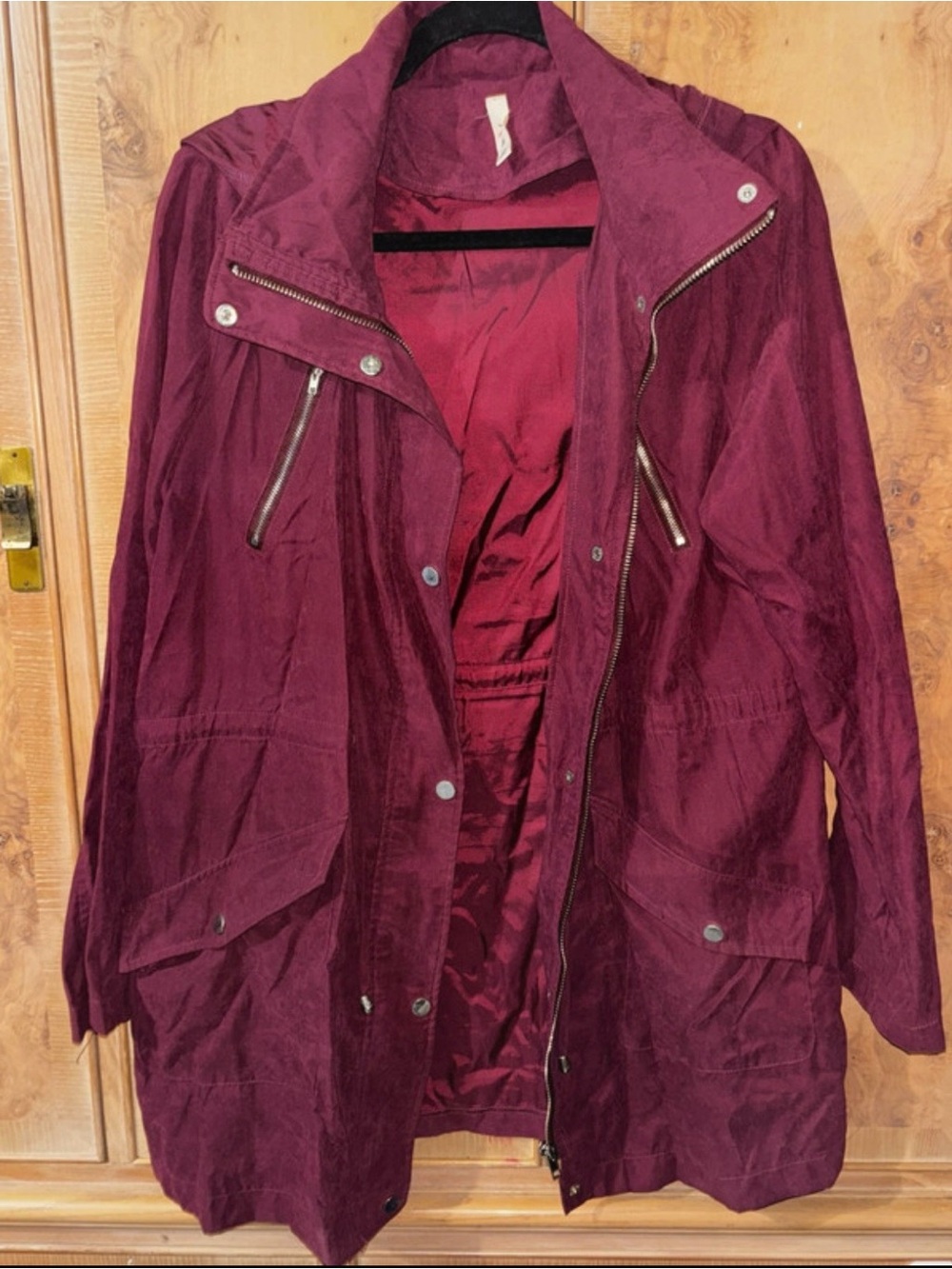 Women’s Casual Burgundy Utility Jacket size Medium